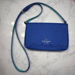 KATE SPADE Carah Lily Avenue Scalloped Island Deep/Fresh Air Crossbody Bag